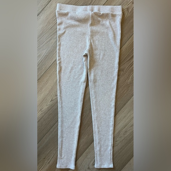 H&M Leggings Size M Ivory Cozy Ribbed Knit Pants - Picture 3 of 5